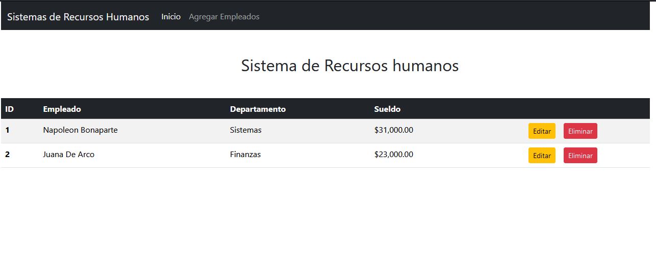  Imagen React JS y Spring Boot con Java: Pantalla de inicio y listado de empleados