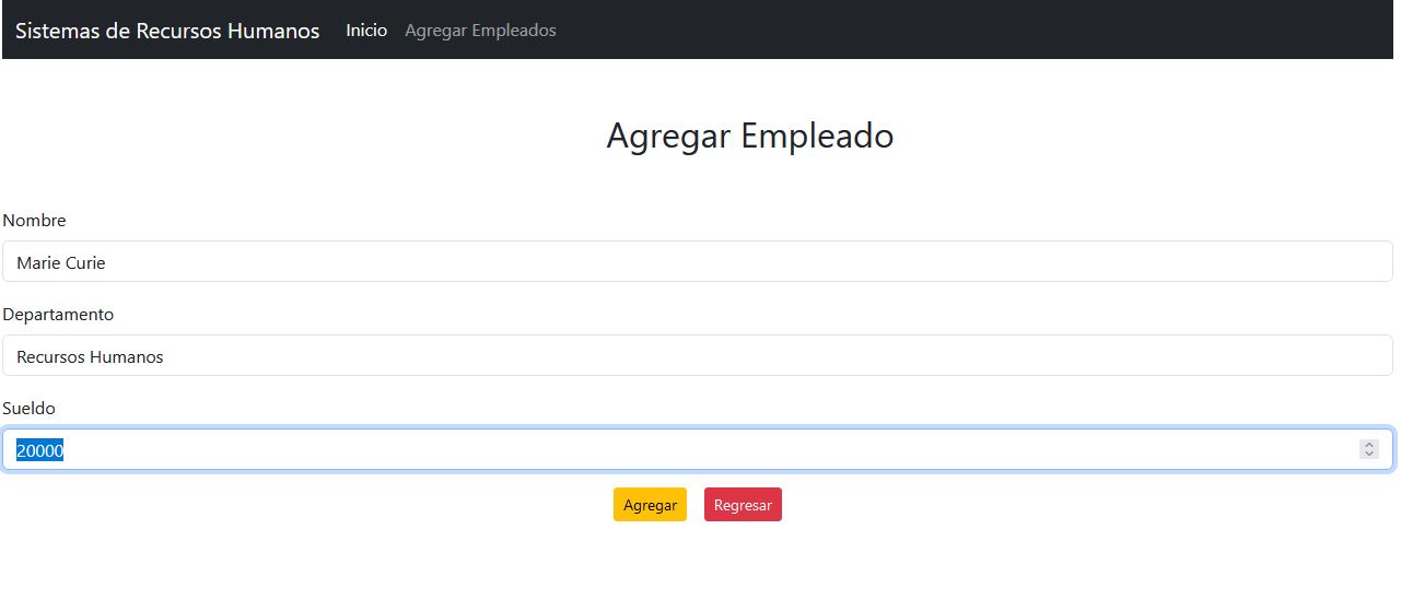 Imagen React JS y Spring Boot con Java: Pantalla para agregar nuevo empleado