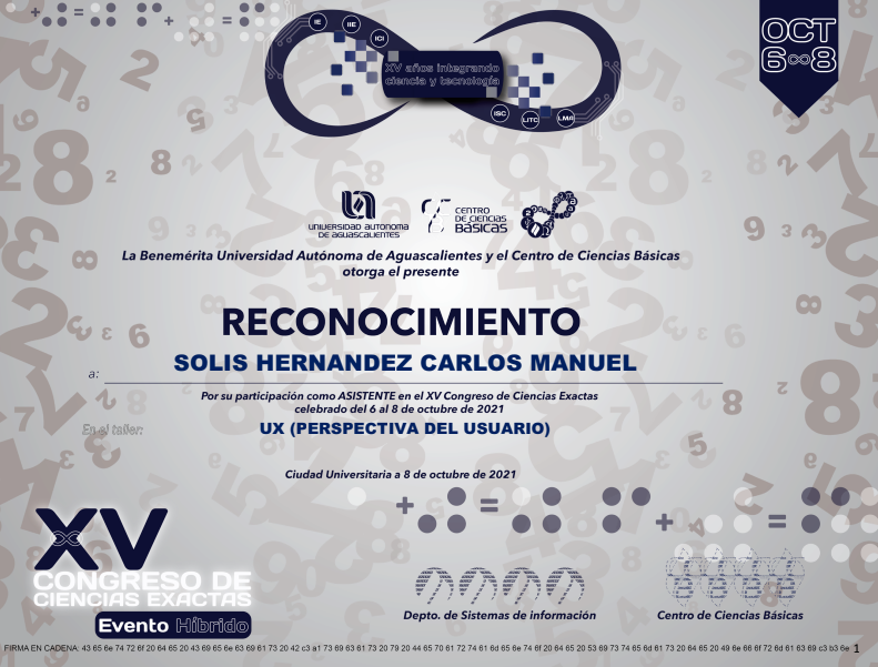 Certificado de participación: UX