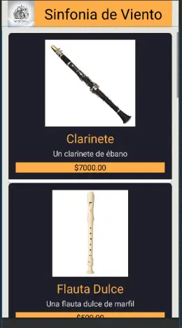 Imagen Sinfonia de Viento: Desarrollo del CardView