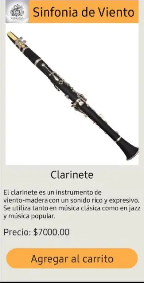 Imagen Sinfonia de Viento: Pantalla de Inntrumento clarinete