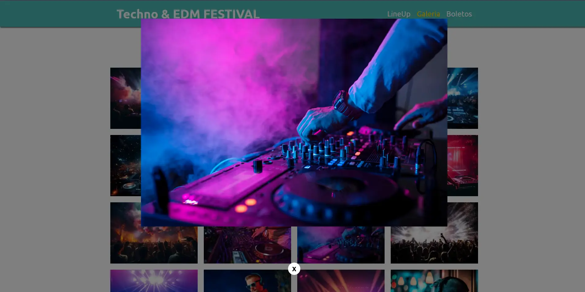 Imagen Pagina web: Festival de Música. Mostrando galeria de imagenes