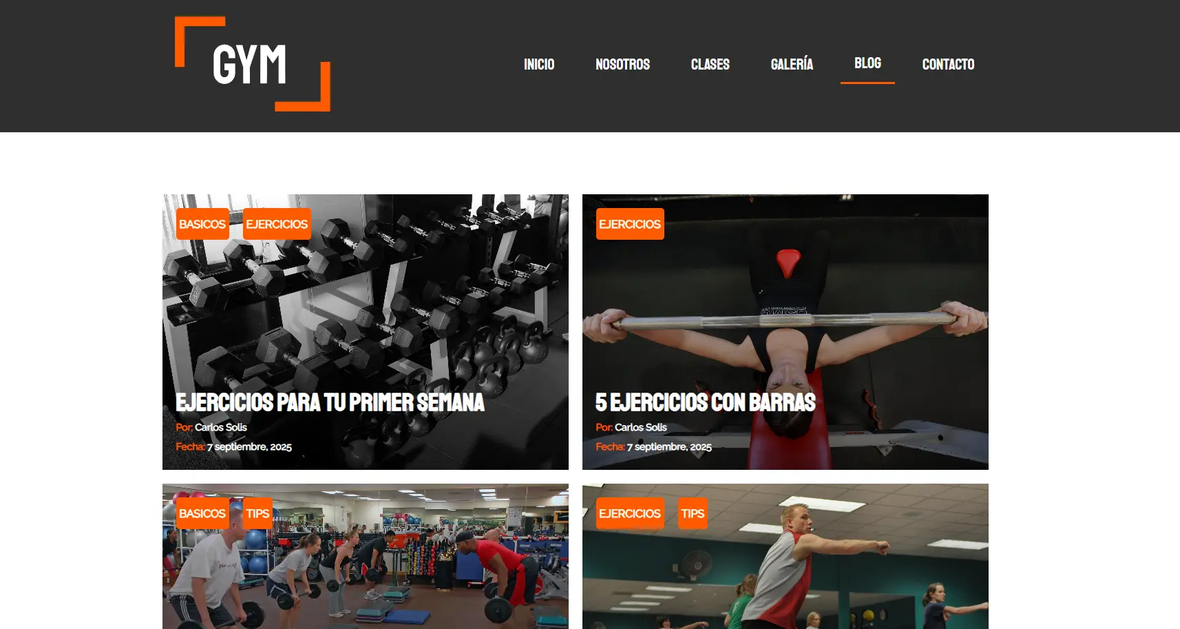 Imagen Pagina web: Gym Fitness