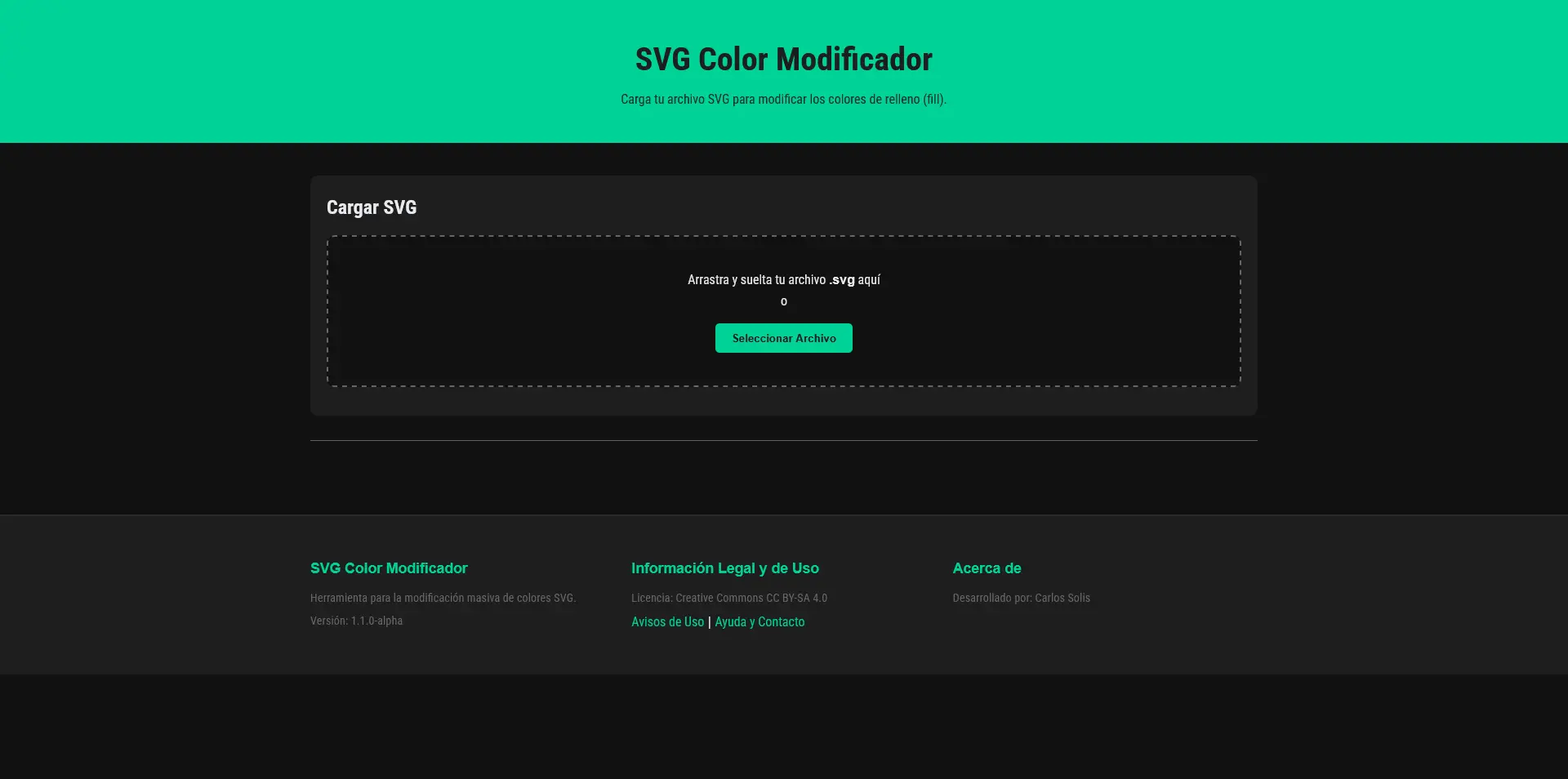 Vista de la zona de carga y la interfaz.